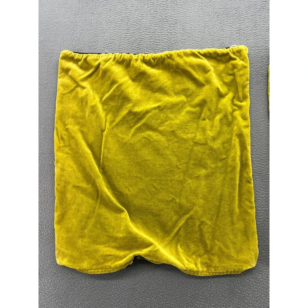 Crate & Barrel Geometry Pillow Covers Set 2 Chartreuse Green Mid Century 20x20